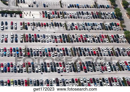 Aerial view of cars parked in a parking lot, Orlando, Florida, USA View Large Photo Image Stock Image - Aerial view of cars parked in a parking lot, Orlando, Florida, USA. Fotosearch