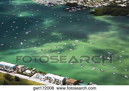 Aerial view of tourist resorts along the sea, Florida Keys, Florida, USA View Large Photo Image Stock Photo - Aerial view of tourist resorts along the sea, Florida Keys, Florida, USA. Fotosearch