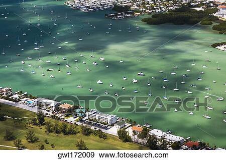 Aerial view of tourist resorts along the sea, Florida Keys, Florida, USA View Large Photo Image Stock Photo - Aerial view of tourist resorts along the sea, Florida Keys, Florida, USA. Fotosearch