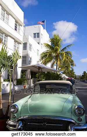 Car on the road with trees and buildings in the background, South Beach, Miami Beach, Florida, USA View Large Photo Image Stock Photography - Car on the road with trees and buildings in the background, South Beach, Miami Beach, Florida, USA. Fotosearch