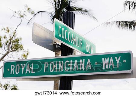 Close-up of signboards, Royal Poinciana Way, Palm Beach, Florida, USA View Large Photo Image Picture - Close-up of signboards, Royal Poinciana Way, Palm Beach, Florida, USA. Fotosearch