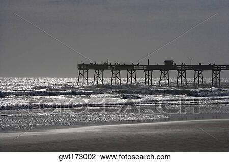 Jetty in the sea, Daytona Beach, Florida, USA View Large Photo Image Stock Image - Jetty in the sea, Daytona Beach, Florida, USA. Fotosearch