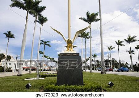 Low angle view of the statue of a bird, Royal Poinciana Way, Palm Beach, Florida, USA View Large Photo Image Stock Photo - Low angle view of the statue of a bird, Royal Poinciana Way, Palm Beach, Florida, USA. Fotosearch