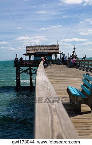 Tourists on a pier, Cocoa Beach, Florida, USA View Large Photo Image Picture - Tourists on a pier, Cocoa Beach, Florida, USA. Fotosearch
