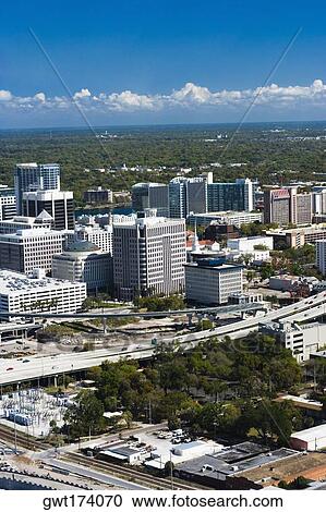 Stock Image - Aerial view of a city, Orlando, Florida, USA. Fotosearch