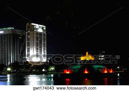 Buildings at night, Orlando, Florida, USA View Large Photo Image Stock Image - Buildings at night, Orlando, Florida, USA. Fotosearch