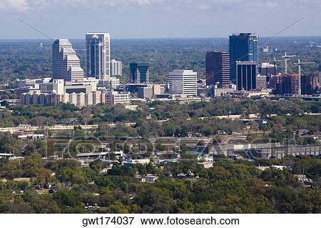 Buildings in a city, Orlando, Florida, city, USA View Large Photo Image Stock Photo - Buildings in a city, Orlando, Florida, city, USA. Fotosearch