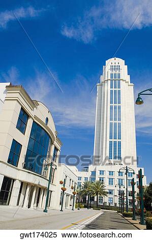 Stock Photography - Low angle view of buildings in a city, Orlando, Florida, USA. Fotosearch