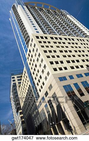 Low angle view of skyscrapers in a city, Orlando, Florida, USA View Large Photo Image Stock Photo - Low angle view of skyscrapers in a city, Orlando, Florida, USA. Fotosearch