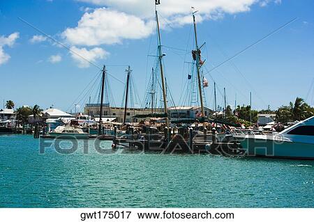 Boats moored at a harbor, Key West, Florida, USA View Large Photo Image Stock Photo - Boats moored at a harbor, Key West, Florida, USA. Fotosearch