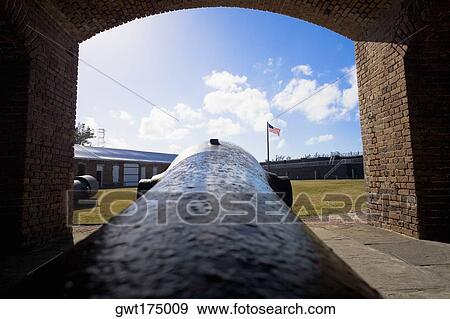 Stock Photo - Close-up of a cannon, Fort Zachary Taylor, Key West, Florida, USA. Fotosearch