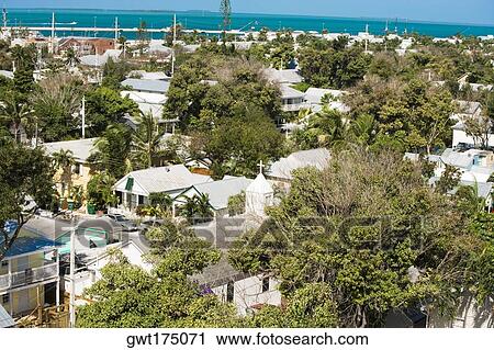High angle view of buildings in a city, Key West, Florida, USA View Large Photo Image Stock Image - High angle view of buildings in a city, Key West, Florida, USA. Fotosearch