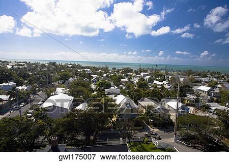 High angle view of buildings in a city, Key West, Florida, USA View Large Photo Image Stock Photo - High angle view of buildings in a city, Key West, Florida, USA. Fotosearch