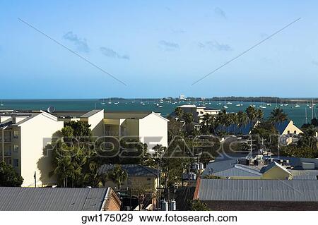 High angle view of buildings, Key West, Florida, USA View Large Photo Image Stock Photo - High angle view of buildings, Key West, Florida, USA. Fotosearch