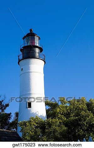 Low angle view of a lighthouse, Key West Lighthouse Museum, Key West, Florida, USA View Large Photo Image Stock Image - Low angle view of a lighthouse, Key West Lighthouse Museum, Key West, Florida, USA. Fotosearch