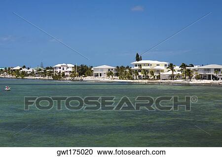 Stock Image - Tourist resort at the waterfront, Florida Keys, Florida, USA. Fotosearch