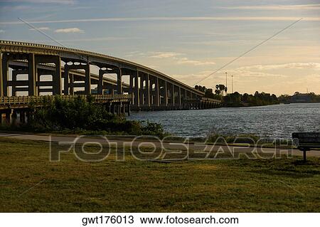 Bridge over a river, Cocoa Beach, Florida, USA View Large Photo Image Stock Image - Bridge over a river, Cocoa Beach, Florida, USA. Fotosearch