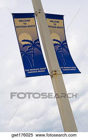 Stock Photography - Close-up of an information board, Daytona Beach, Florida, USA. Fotosearch