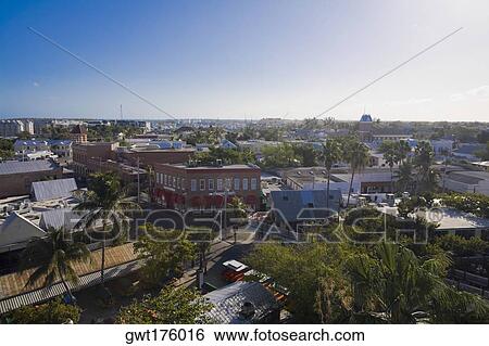 High angle view of buildings in a city, Key West, Florida, USA View Large Photo Image Stock Photograph - High angle view of buildings in a city, Key West, Florida, USA. Fotosearch