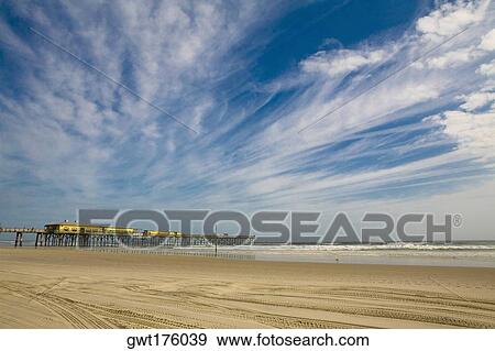 Stock Photo - Jetty in the sea, Daytona Beach, Florida, USA. Fotosearch