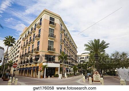 Stock Photo - Low angle view of a building, West Palm Beach, Florida, USA. Fotosearch