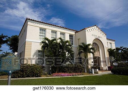 Low angle view of a city hall, City Hall Annex, Lake Worth, Florida, USA View Large Photo Image Stock Image - Low angle view of a city hall, City Hall Annex, Lake Worth, Florida, USA. Fotosearch