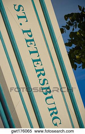 Stock Photography - Text written on a tower, St. Petersburg, Florida, USA. Fotosearch