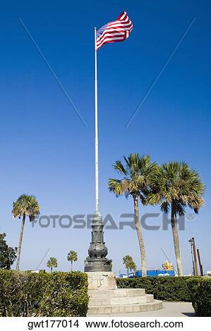 American flag in a park, Manhattan, St. Augustine, Florida, USA View Large Photo Image Picture - American flag in a park, Manhattan, St. Augustine, Florida, USA. Fotosearch