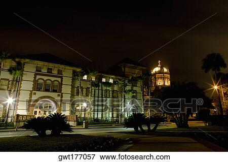Buildings lit up at night, St. Augustine, Florida, USA View Large Photo Image Stock Photo - Buildings lit up at night, St. Augustine, Florida, USA. Fotosearch