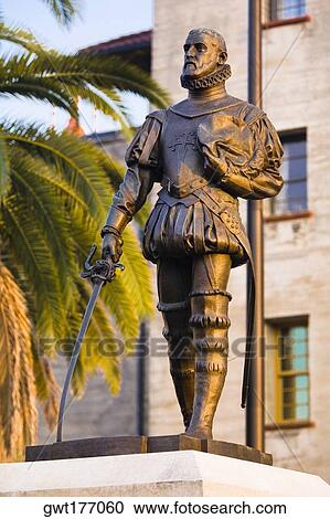 Stock Image - Close-up of a statue, Don Pedro Menendez De Aviles, St. Augustine, Florida, USA. Fotosearch