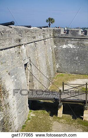 Stock Photography - High angle view of a gate, Castillo De San Marcos National Monument, St. Augustine, Florida, USA. Fotosearch