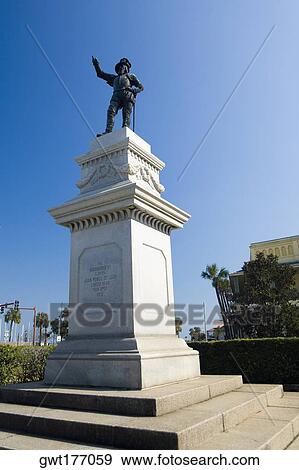 Stock Photo - Low angle view of a statue, Statue of Ponce De Leon, St. Augustine, Florida, USA. Fotosearch