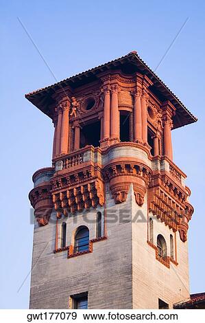 Low angle view of a tower, St. Augustine, Florida, USA View Large Photo Image Stock Photo - Low angle view of a tower, St. Augustine, Florida, USA. Fotosearch