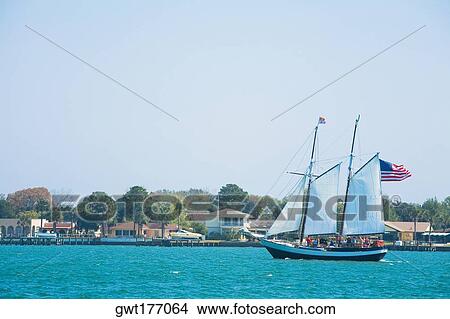 Sailboat in the sea, Matanzas Bay, St Augustine, Florida, USA View Large Photo Image Picture - Sailboat in the sea, Matanzas Bay, St Augustine, Florida, USA. Fotosearch