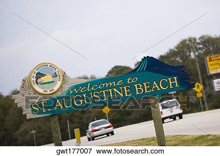 Signboard on the roadside, St. Augustine Beach, Florida, USA View Large Photo Image Stock Photo - Signboard on the roadside, St. Augustine Beach, Florida, USA. Fotosearch