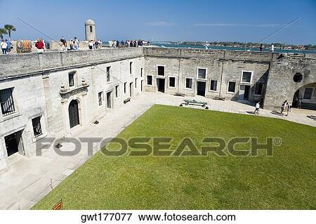 Tourists at a castle, Castillo De San Marcos National Monument, St. Augustine, Florida, USA View Large Photo Image Stock Photo - Tourists at a castle, Castillo De San Marcos National Monument, St. Augustine, Florida, USA. Fotosearch