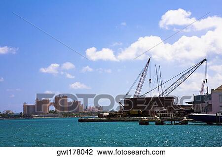 Cranes at a harbor, Nassau, Bahamas View Large Photo Image Stock Image - Cranes at a harbor, Nassau, Bahamas. Fotosearch