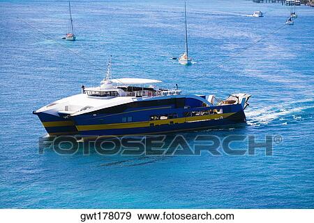 High angle view of a tourboat in water, Nassau, Bahamas View Large Photo Image Stock Photo - High angle view of a tourboat in water, Nassau, Bahamas. Fotosearch