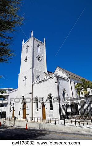 Low angle view of a church, Christ Church Cathedral, Nassau, Bahamas View Large Photo Image Stock Image - Low angle view of a church, Christ Church Cathedral, Nassau, Bahamas. Fotosearch