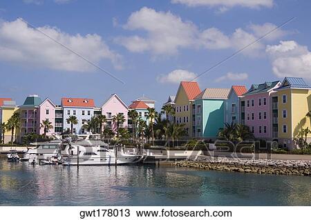 Tourboats moored at a pier, Paradise Island, Bahamas View Large Photo Image Stock Image - Tourboats moored at a pier, Paradise Island, Bahamas. Fotosearch