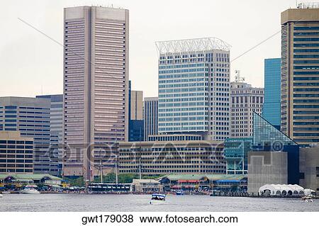 Buildings at the waterfront, Inner Harbor, Baltimore, Maryland, USA View Large Photo Image Stock Photo - Buildings at the waterfront, Inner Harbor, Baltimore, Maryland, USA. Fotosearch