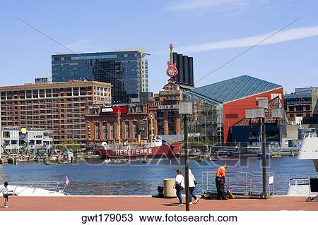 Buildings at the waterfront, National Aquarium, Inner Harbor, Baltimore, Maryland, USA View Large Photo Image Stock Image - Buildings at the waterfront, National Aquarium, Inner Harbor, Baltimore, Maryland, USA. Fotosearch