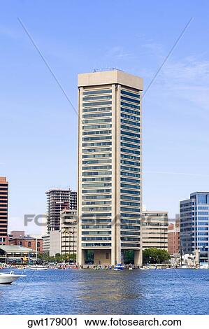 Buildings at the waterfront, World Trade Center, Inner Harbor, Baltimore, Maryland, USA View Large Photo Image Stock Image - Buildings at the waterfront, World Trade Center, Inner Harbor, Baltimore, Maryland, USA. Fotosearch