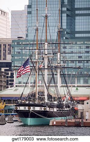 Tall ship moored at a harbor, USS Constellation, Inner Harbor, Baltimore, Maryland, USA View Large Photo Image Stock Image - Tall ship moored at a harbor, USS Constellation, Inner Harbor, Baltimore, Maryland, USA. Fotosearch