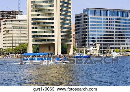 Tourboat in the sea, World Trade Center, Inner Harbor, Baltimore, Maryland, USA View Large Photo Image Stock Image - Tourboat in the sea, World Trade Center, Inner Harbor, Baltimore, Maryland, USA. Fotosearch