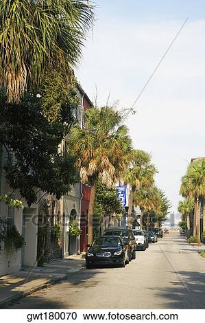 Cars parked at the roadside, Charleston, South Carolina, USA View Large Photo Image Stock Image - Cars parked at the roadside, Charleston, South Carolina, USA. Fotosearch