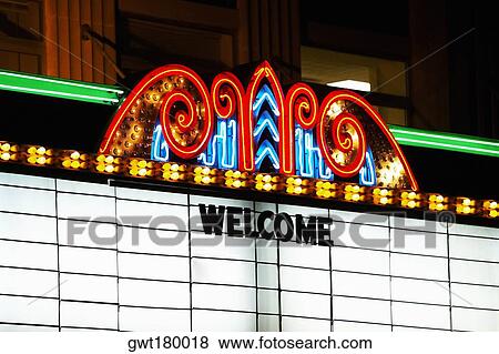 Close-up of a theater marquee lit up at night, Charleston, South Carolina, USA View Large Photo Image Stock Photo - Close-up of a theater marquee lit up at night, Charleston, South Carolina, USA. Fotosearch
