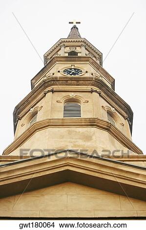 Low angle view of a church, St. Philip's Church, Charleston, South Carolina, USA View Large Photo Image Picture - Low angle view of a church, St. Philip's Church, Charleston, South Carolina, USA. Fotosearch