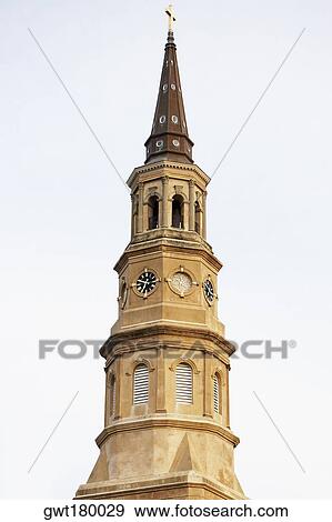 Stock Photo - Low angle view of a church, St. Philip's Church, Charleston, South Carolina, USA. Fotosearch