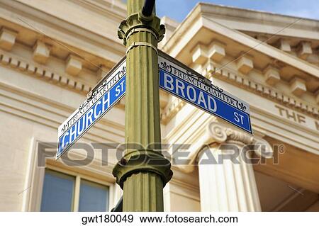 Low angle view of an information board in front of a building, Charleston, South Carolina, USA View Large Photo Image Stock Photo - Low angle view of an information board in front of a building, Charleston, South Carolina, USA. Fotosearch